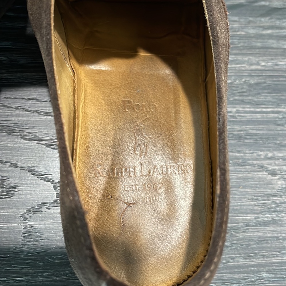 POLO RALPH LAUREN SUEDE CAP TOE SHOES SIZE 8 1/2D - Picture 2 of 8